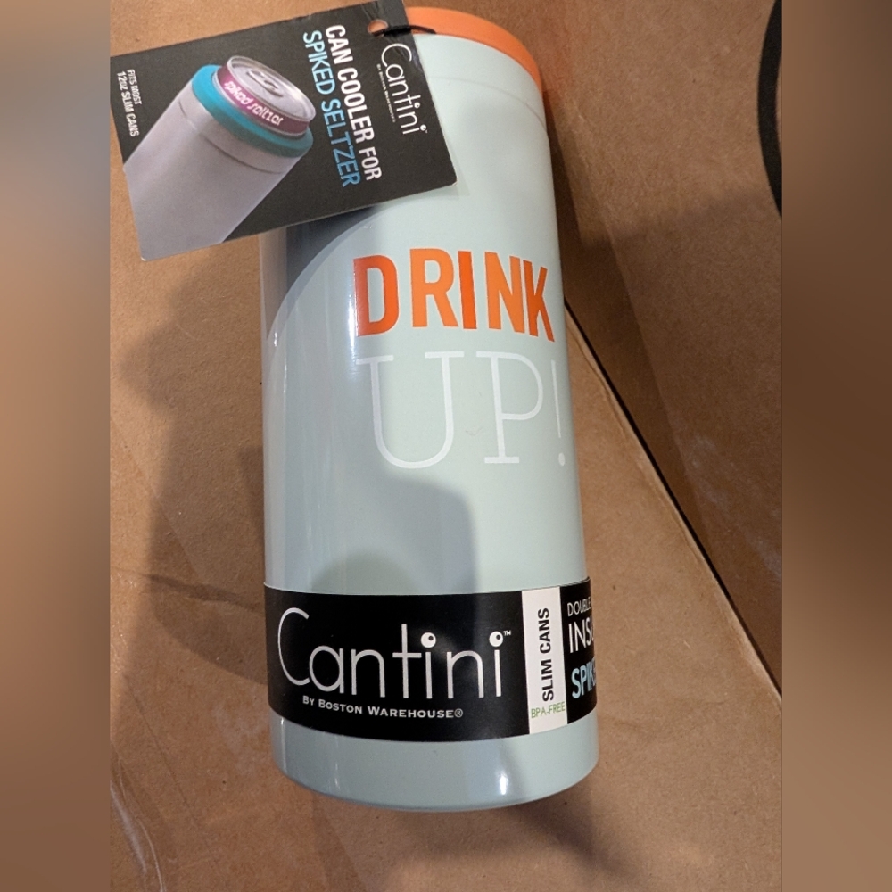 New Cantini Drink Up double wall insulated can cooler for 12oz Slim Cans